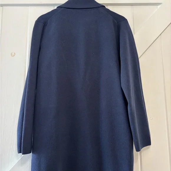 J. Crew Wool Blend Navy Sweater Blazer Coatigan Classic Preppy Career Small - Picture 4 of 10